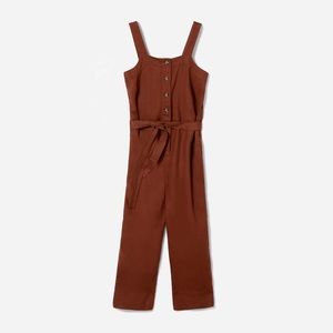 Everlane Brown Linen Picnic Jumpsuit in Rosewood // Size 6